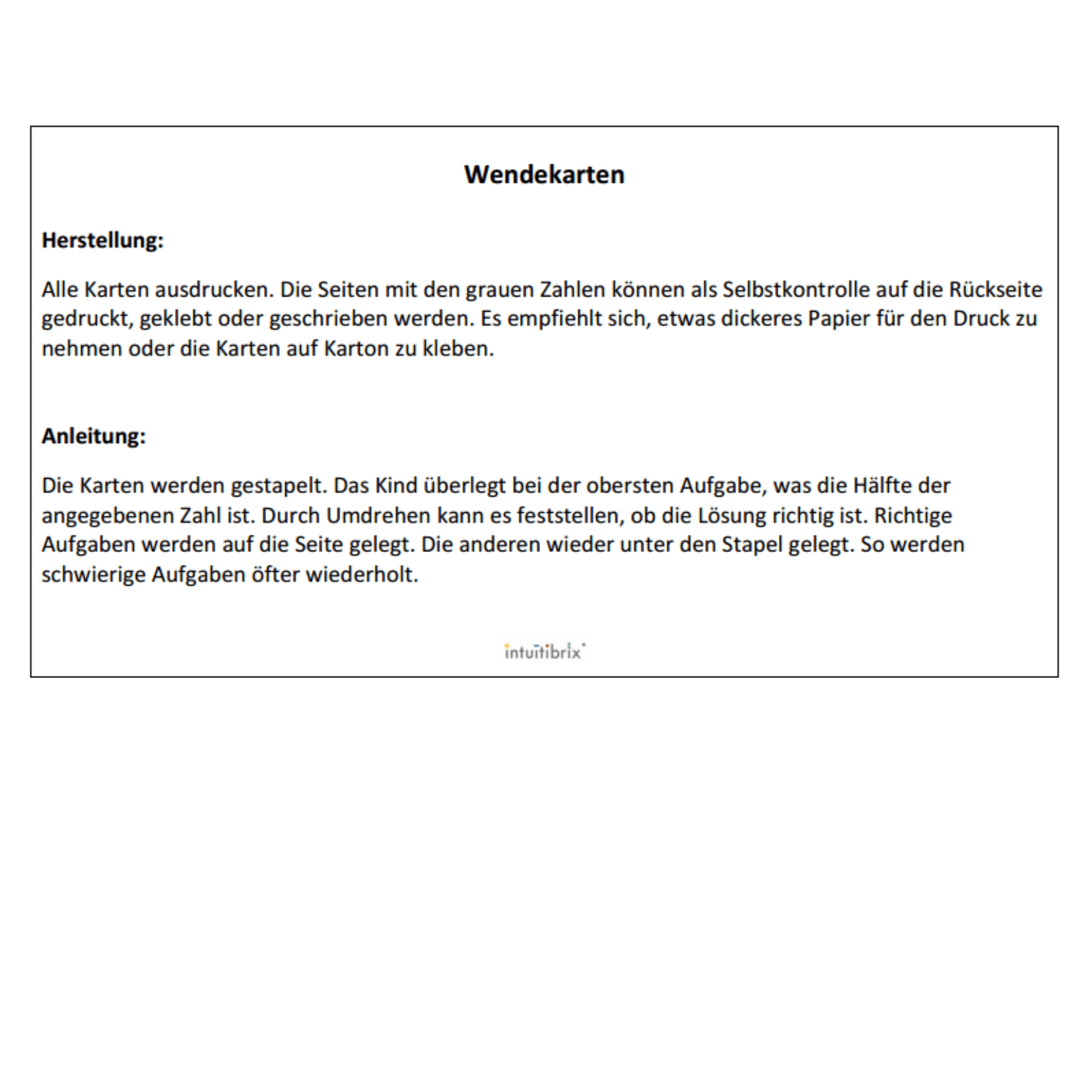 CH Download: "Das Doppelte" und "Die Hälfte"